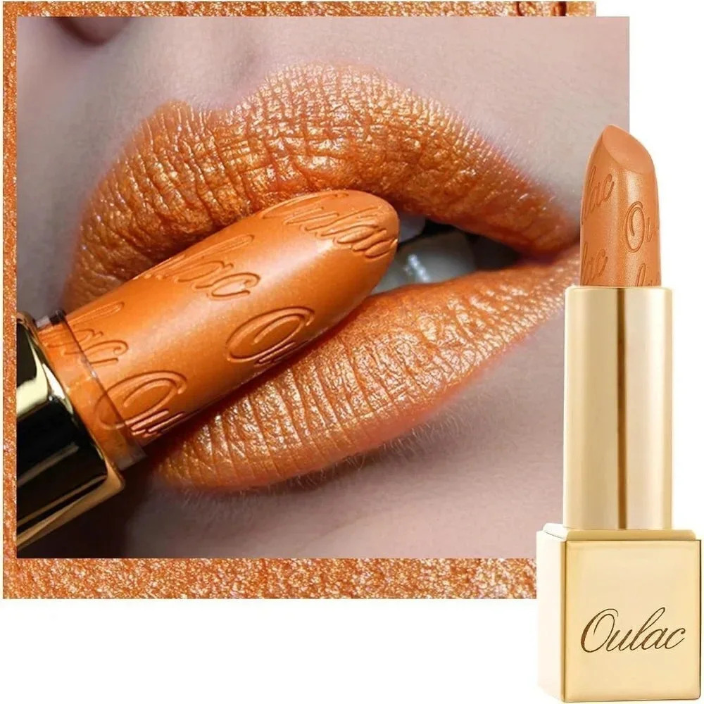 Oulac Women Metallic Orange Lightweight Soft and Hydrating Lipstick Persimmons19